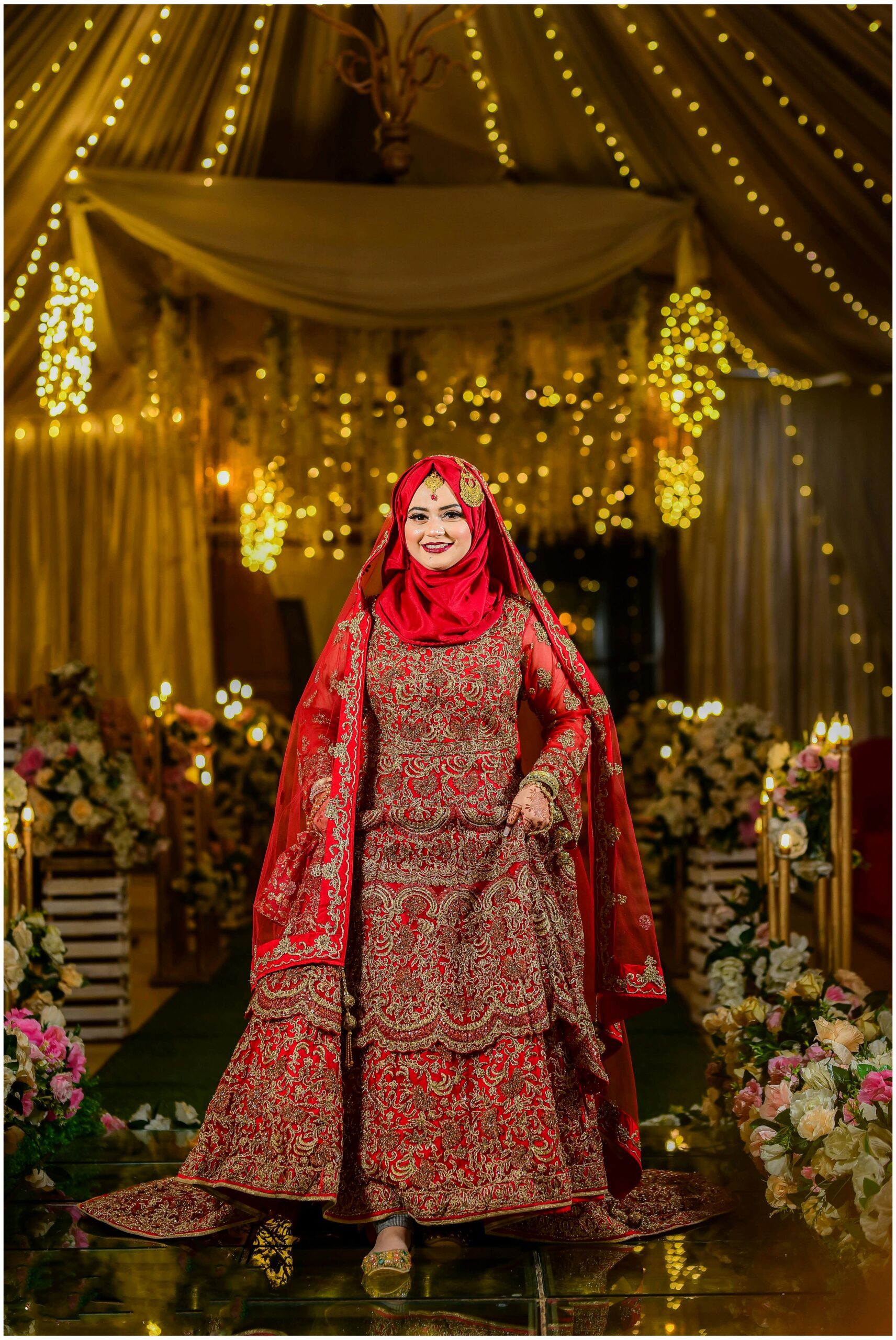 Bride and groom photographed by Moon Light Studio wedding photographer in Karachi